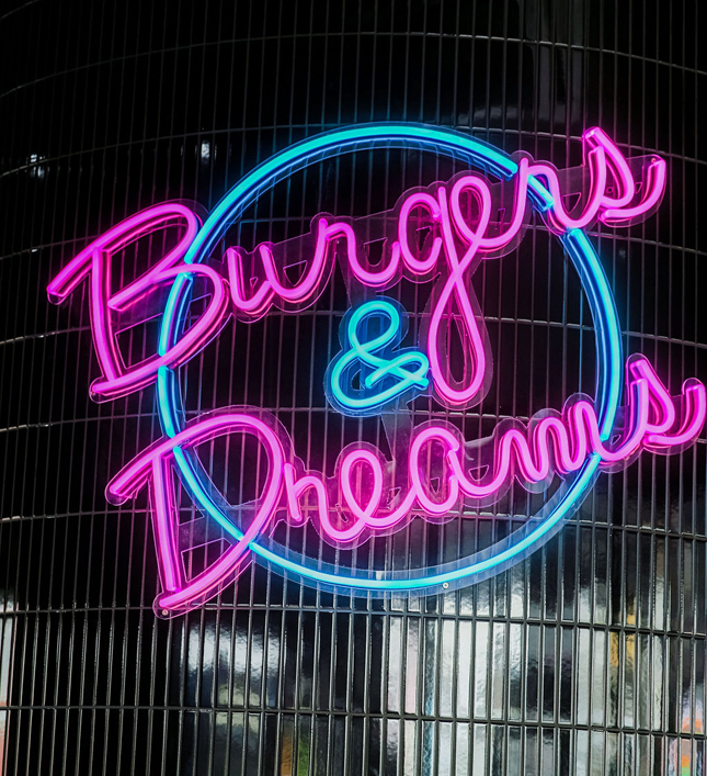 Burger and Dreams - Custom Neon® sign @Boss Burger Co