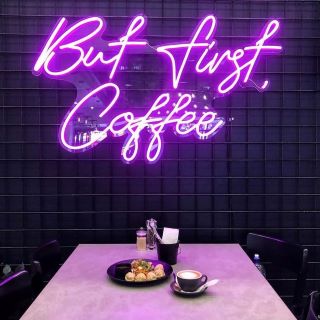 But first coffee neon sign @baristahq_perth by Custom Neon®