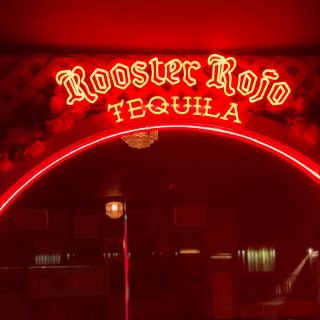 Custom Neon® Rooster Roja Tequila sign inside @caballitosperth