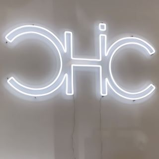 Custom Neon® white logo @chic.lasvegas