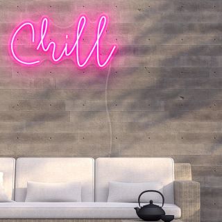 Custom Neon® pink garden sign Chill