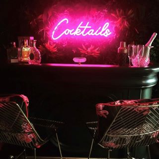 Hot pink Custom Neon® Cocktails sign for @bezza32