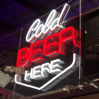 Red & white beer sign by Custom Neon®