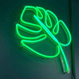Custom Neon® green leaf art 
 @botanicacollective