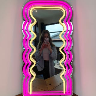 Custom Neon® squiggly mirror