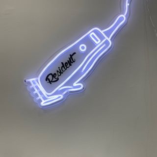 White LED neon trimmer by Custom Neon® for @theresidentbarber