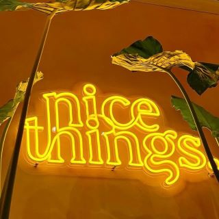 Dark yellow Custom Neon® logo sign @nice.things.plant.store