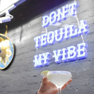 Don't Tequila My Vibe Custom Neon® wall sign @lacabramexican