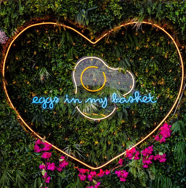 Eggs in my basket Custom Neon® sign made exclusively for the Love Island Australia Villa