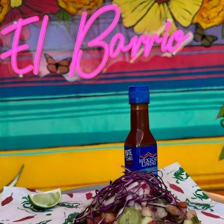 Custom Neon® pink outdoor restaurant name sign @elbarriomexicanrestaurant