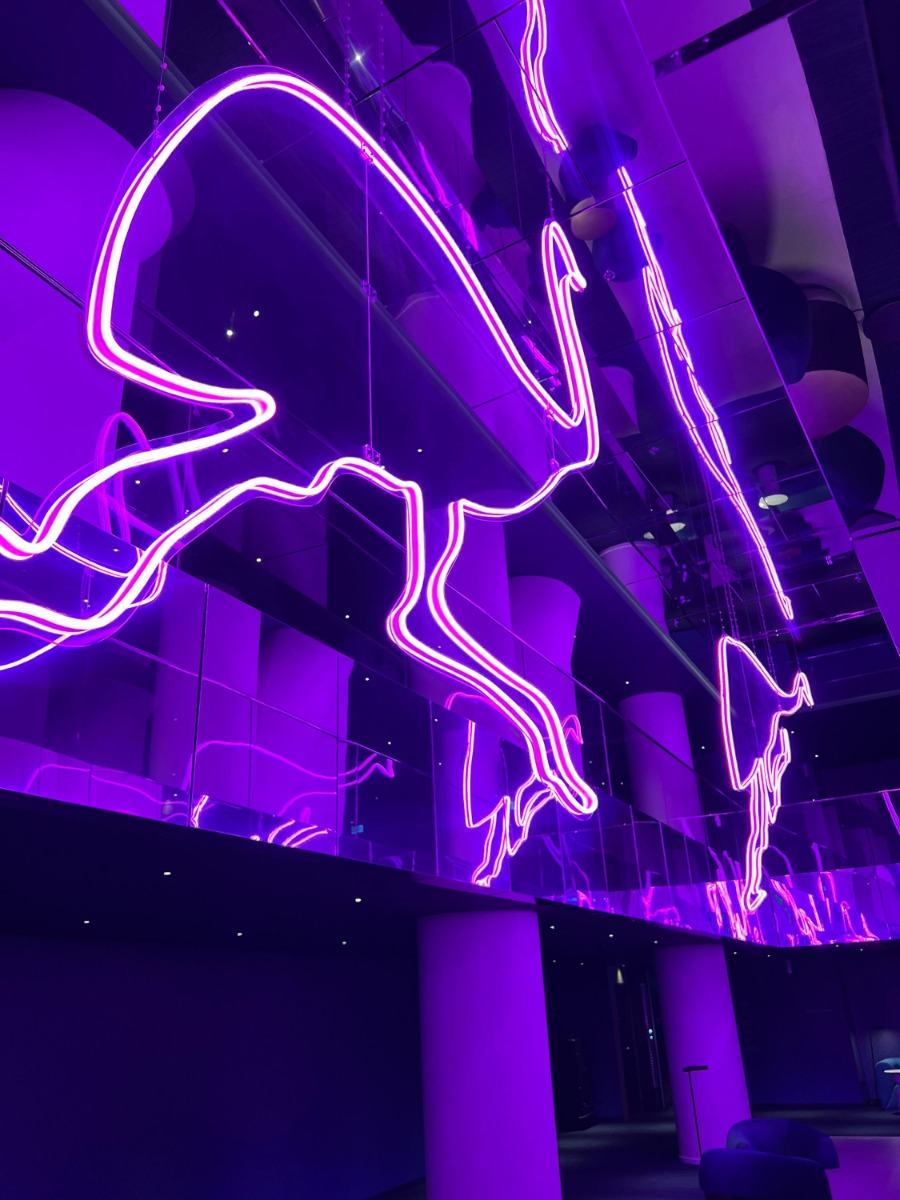 W Hotel Suspended LED Neon Art Installation - Custom Neon® Showcase