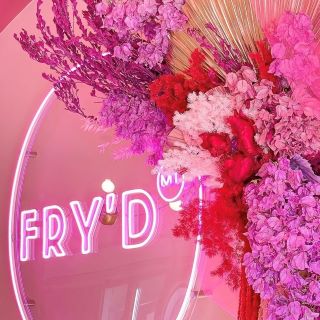 Pink ice cream parlor logo light @frydmt_ by Custom Neon®
