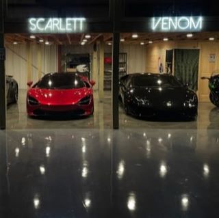 Custom Neon® personalized signs for cars in garage @karencraig