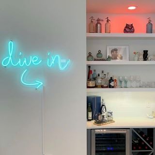 Custom Neon® Blue 'Dive In' neon bar sign @laurenlycreative