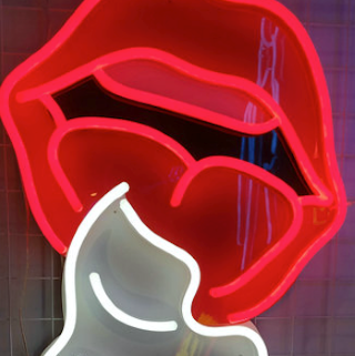 Red lips white ice cream Custom Neon® art
