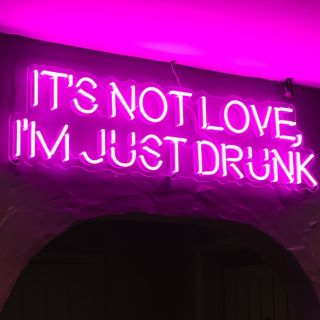Pink It's Not Love I'm Just Drunk Custom Neon® wall sign @badhabitsgsy