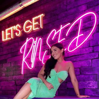RGB Custom Neon® nightclub sign @letsgetrinsed featuring @lucycmillerrr