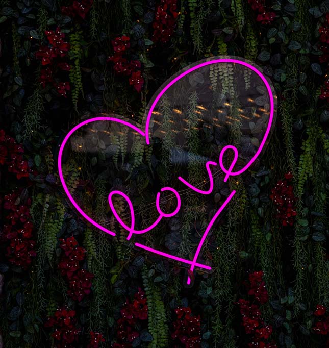Custom Neon® Love heart sign made for the Love Island Australia Villa