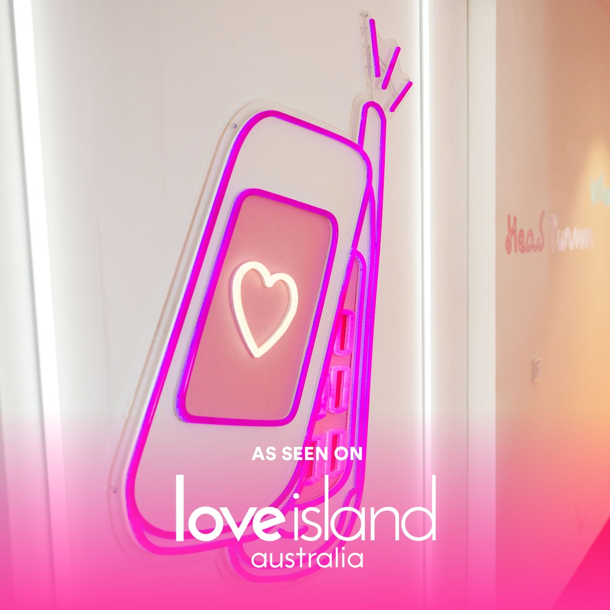 Custom Neon® art Flip Phone as seen on Love Island Australia