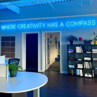 Custom Neon® blue office sign @maclyngroup