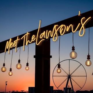 Meet the Lawsons Custom Neon® outdoor wedding name sign