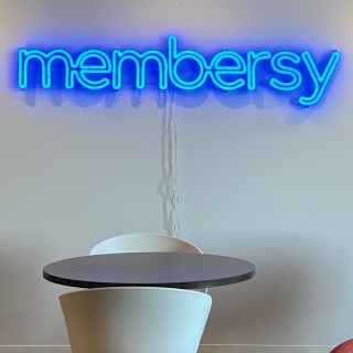 Blue Custom Neon® company name sign @membersy