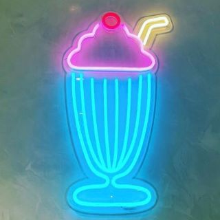 Milkshake neon art @sugarbabyhyperdome made by Custom Neon®