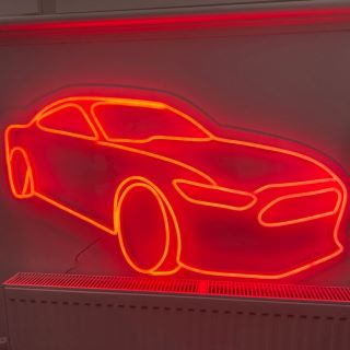 Custom Neon® red Mustang LED wall sign