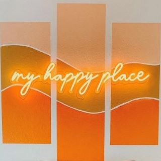 My Happy Place orange wall art by Custom Neon® @thehahnestlife
