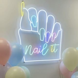 Custom Neon® colorful nail salon logo