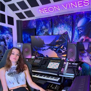 Custom Neon® purple recording studio sign @neon_vines