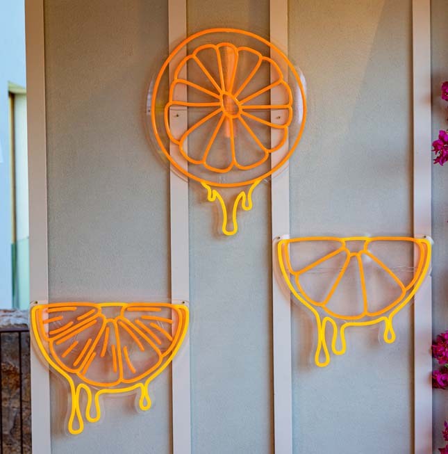 Custom Neon® orange slices in Love Island Australia Villa