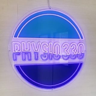 Blue Custom Neon® UV print logo @physio330