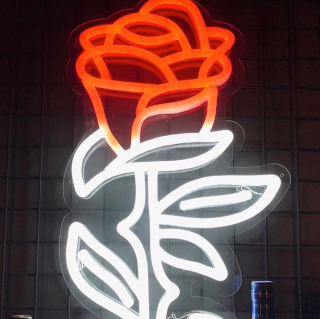 Red & white rose @bloomvenue by Custom Neon®