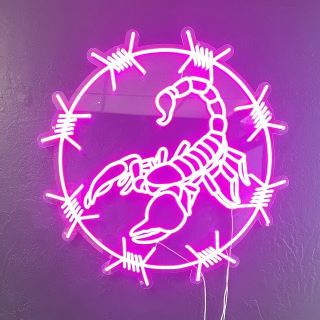 Pink scorpion by Custom Neon® for @neonscorpiontattoo