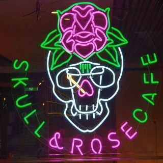 Logo sign by Custom Neon® for @skullandrosecafe