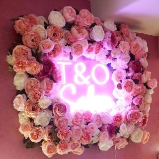 Flower Wall with Neon Sign | Custom Neon® Floral Wall Styling Ideas