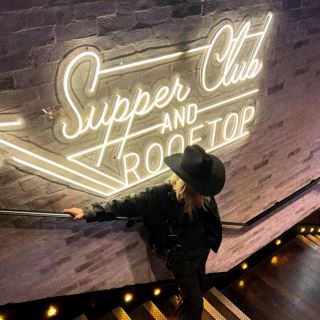 Custom Neon® directional sign for the Supper Club @thetwelvethirtyclub