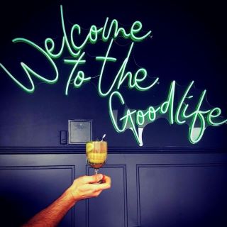 Welcome to the good life green light sign by Custom Neon® for @whiskytangobar