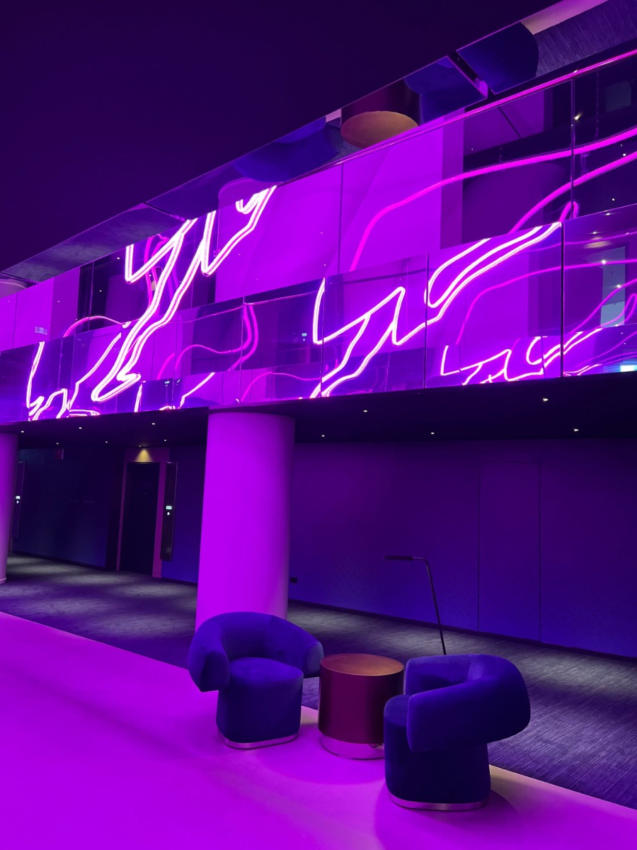 W Hotel Suspended LED Neon Art Installation - Custom Neon® Showcase