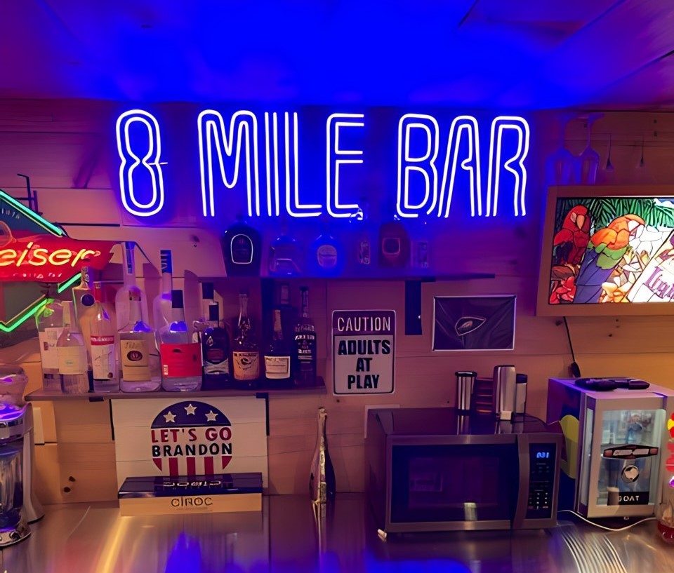 8 Mile Bar blue Custom Neon® sign @karencraig