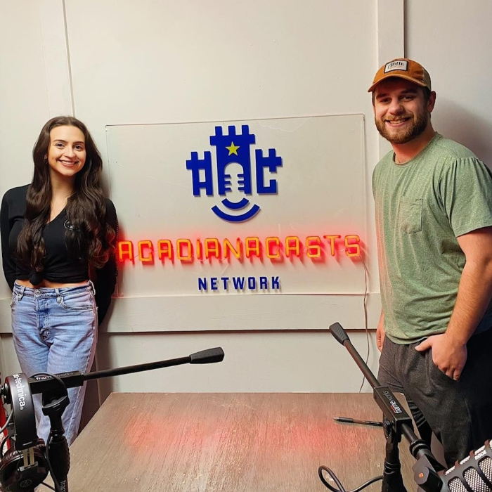 Podcast logo sign by Custom Neon® @acadiana_casts