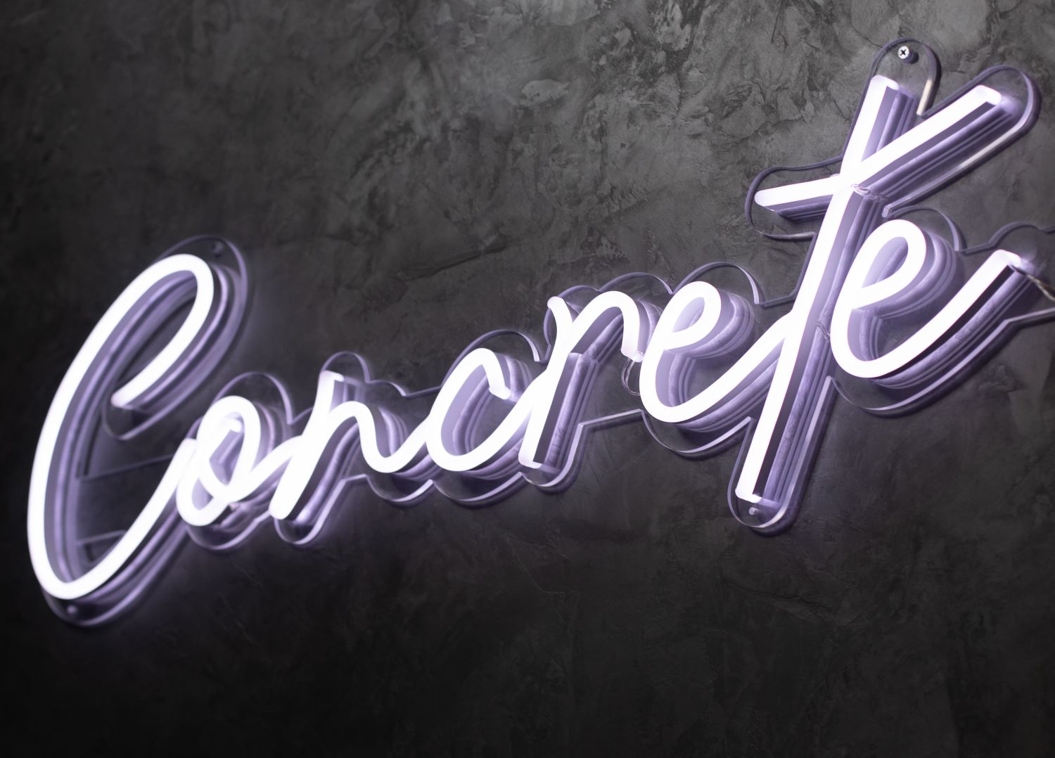 Custom Neon® white LED sign on clear acrylic cut to letter @arkadebarbers