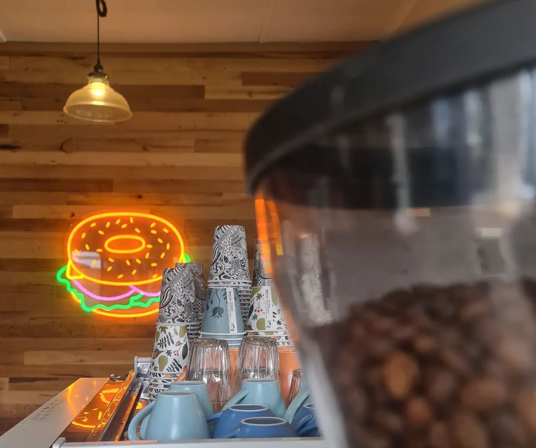 Multicolored bagel wall art @untitledcafe_ by Custom Neon®