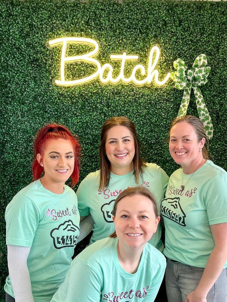 Off white Custom Neon® branded selfie sign installed on grasswall @batchfrisco