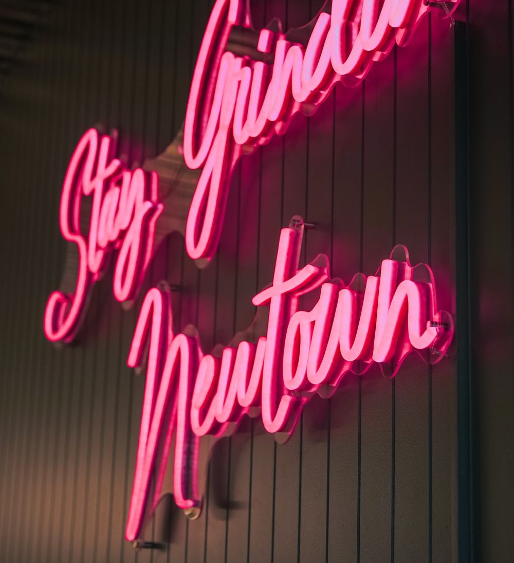 Pink Custom Neon® on clear cutaround backing @blankspace_newtown.jpg