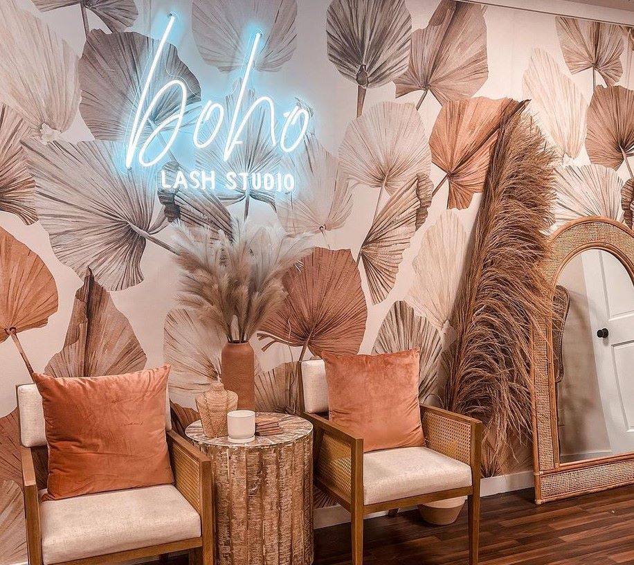 Custom Neon® white logo sign @bohobeautybymeg