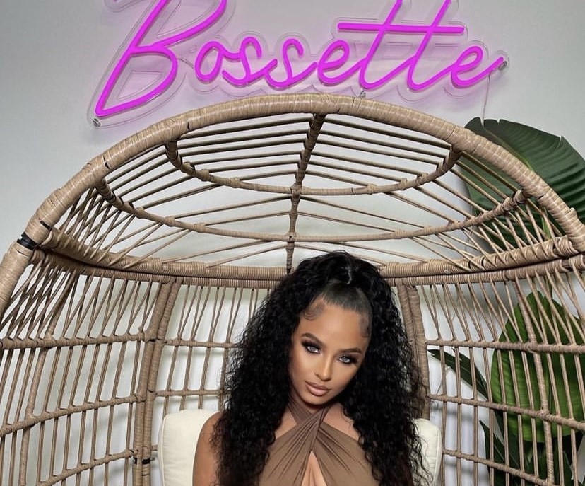 Pink salon name sign @bosettehair by Custom Neon® 