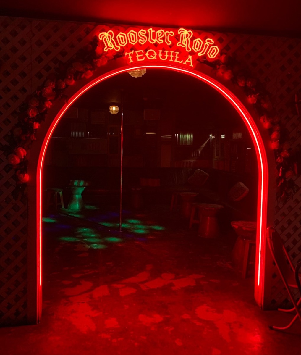 Custom Neon® Rooster Roja Tequila sign inside @caballitosperth
