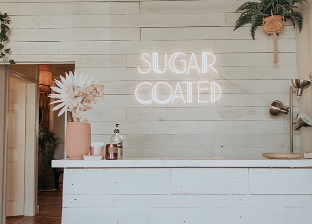 Custom Neon® warm white company name @clubsugarcoated